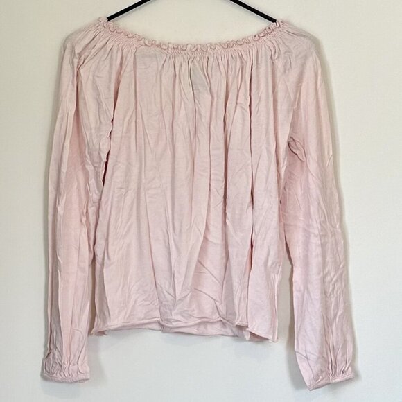 Chaser Women's Light Pink Off the Shoulder Peasant Top Blouse - Medium - Picture 5 of 5